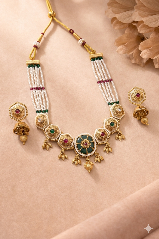 Traditional Pearl Heritage Necklace Set