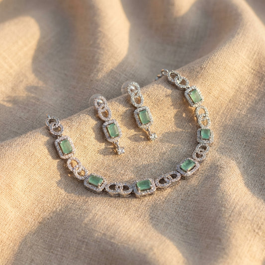 Elegant Crystal Necklace & Earrings Set