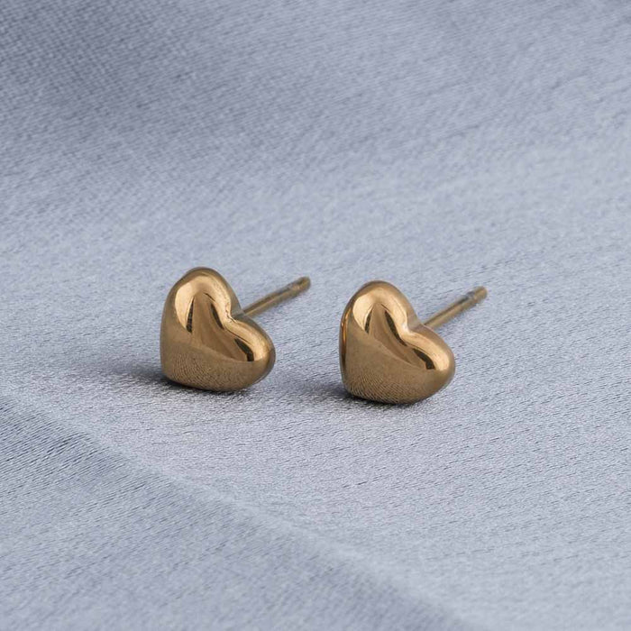 Minimalist Heart Stud Earrings
