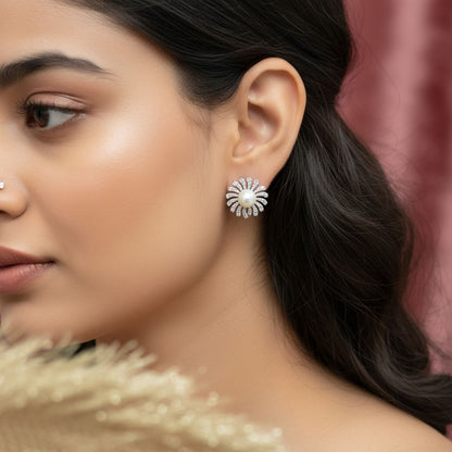 Sunflower Pearl  Earrings