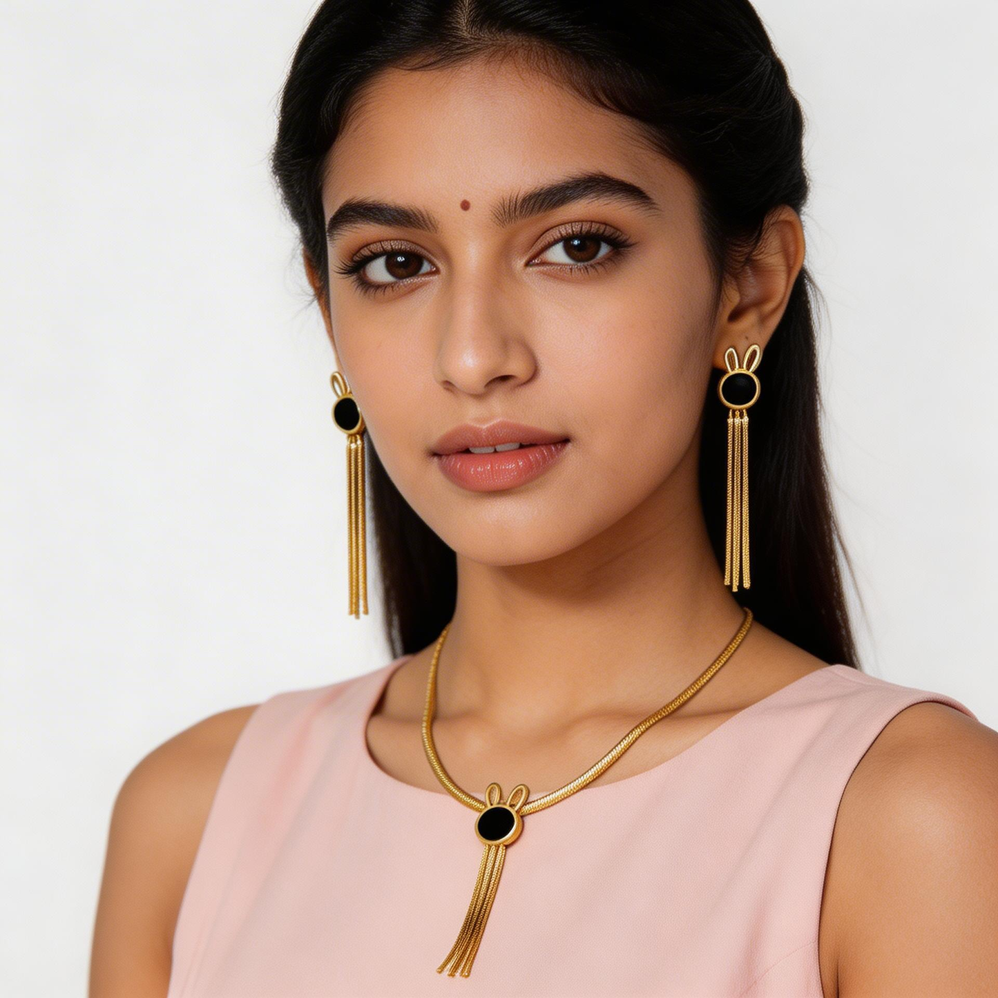 Black Rabbit Gold Jewellery Set