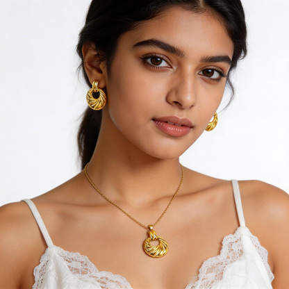 Vintage Swirl Gold Jewellery Set