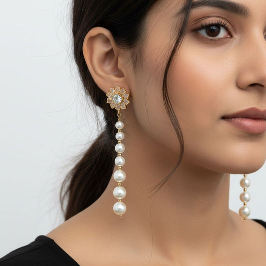 Elegant Pearl Vine Earrings