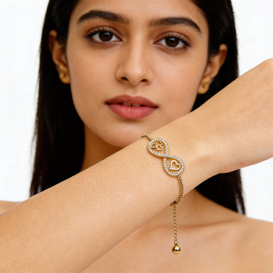 Heart Sparkle Bracelet (Adjustable size)