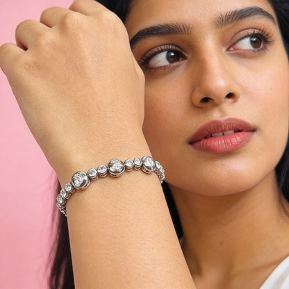 Silver Number Charm Bracelet (Adjustable size)