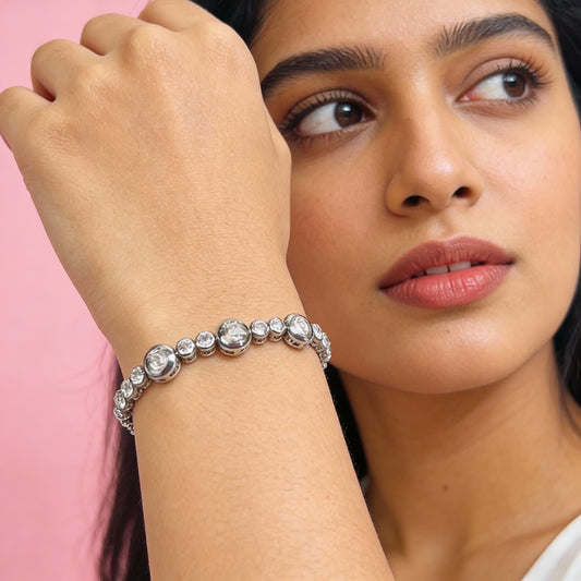 Silver Number Charm Bracelet (Adjustable size)