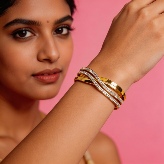 Infinity Crystal Gold Bracelet