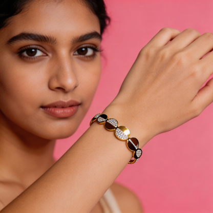 Crystal Petal Gold Bracelet