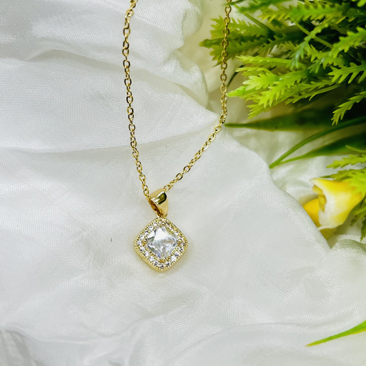 Radiant Crystal Square Pendant