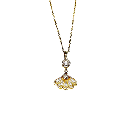 Floral Pearl Drop Pendant Necklace