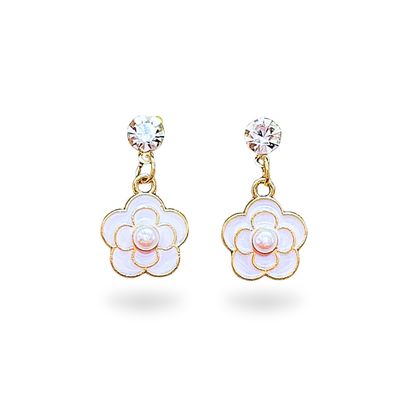 Floral Pearl White Necklace Set