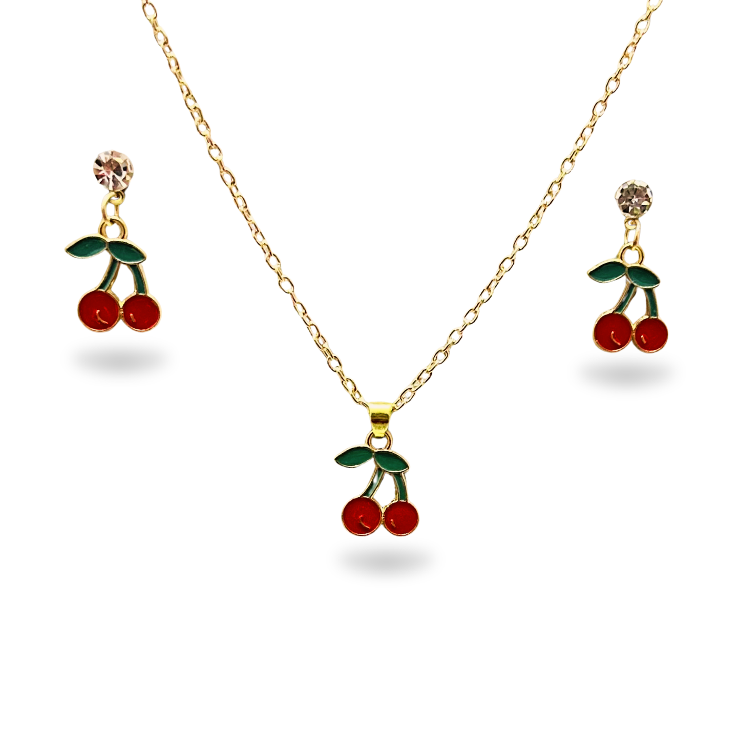 Cherry Charm Necklace Set