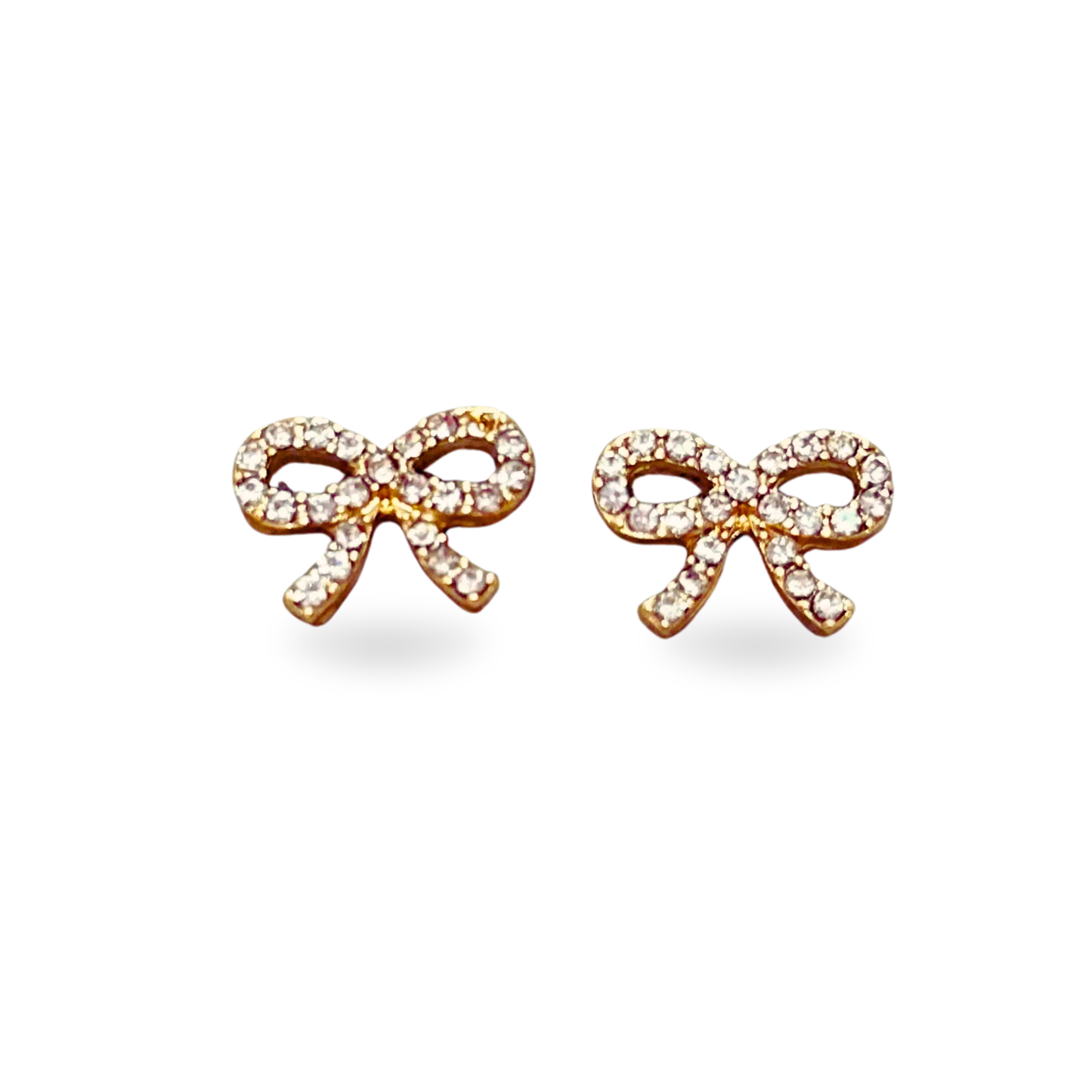Crystal Bow Stud Earrings