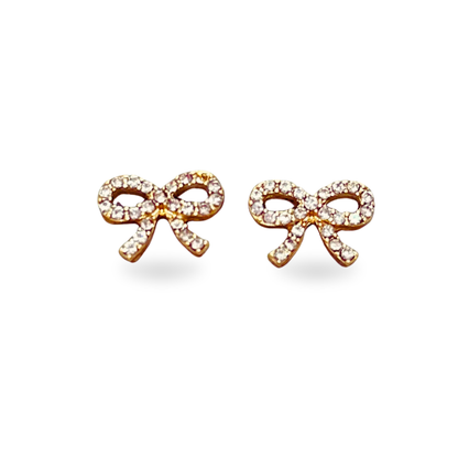 Crystal Bow Stud Earrings