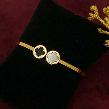 Gold Clover Cuff Bracelet