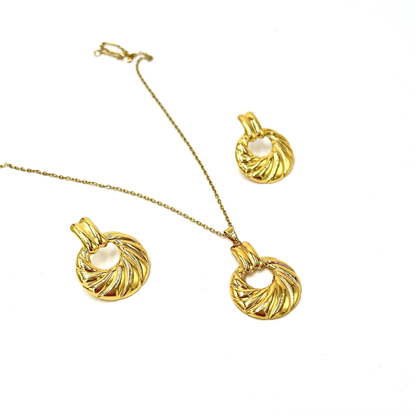 Vintage Swirl Gold Jewellery Set