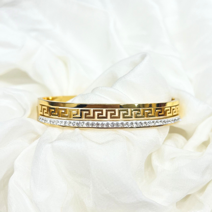 Royal Greek Crystal Gold Bracelet
