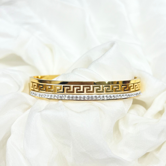 Royal Greek Crystal Gold Bracelet