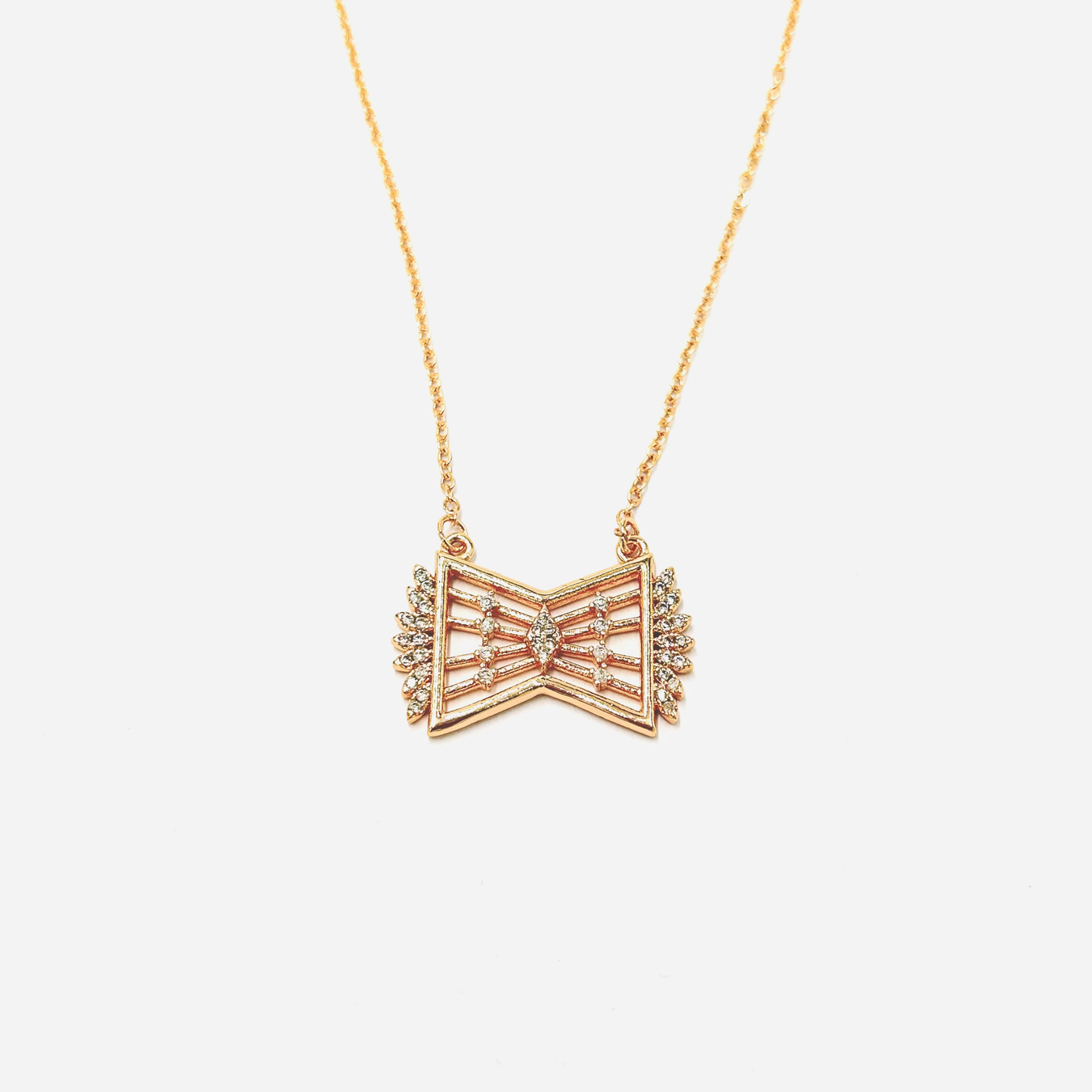 Crystal Bow Pendant Necklace