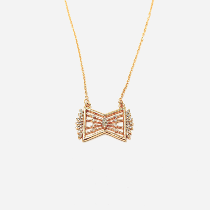 Crystal Bow Pendant Necklace