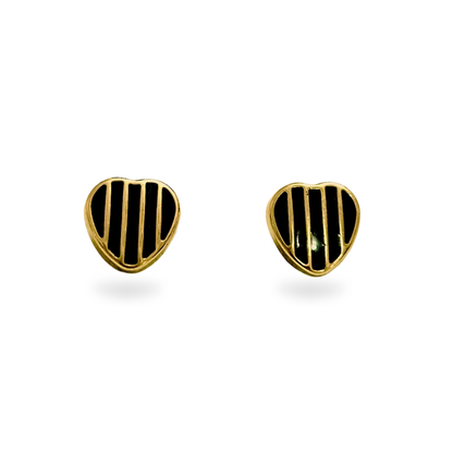 Black Heart Stud Earrings