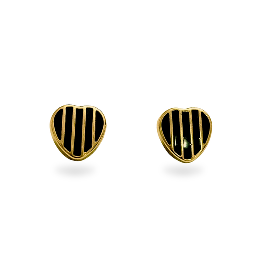 Black Heart Stud Earrings