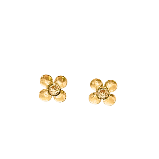Golden Flower Stud Earrings