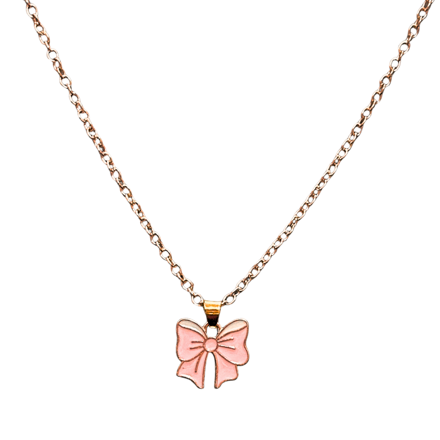 Pink Bow Necklace Set