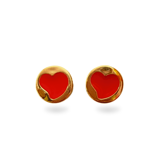 Red Heart Stud Earrings
