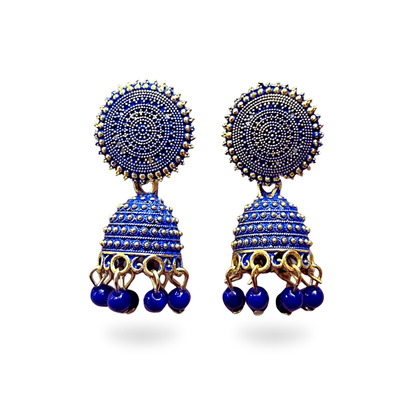 Blue Jhumka Earrings