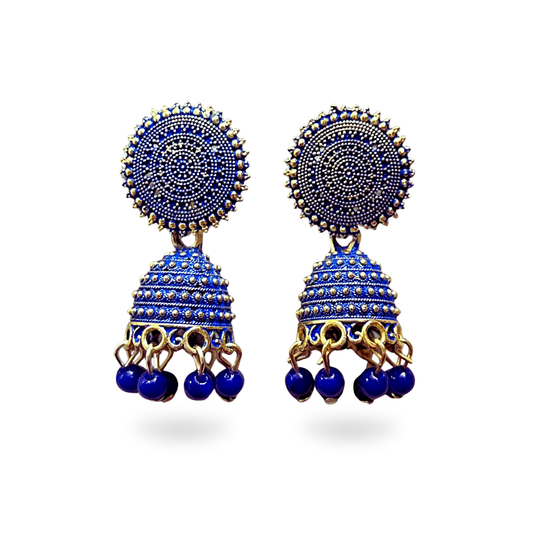 Blue Jhumka Earrings