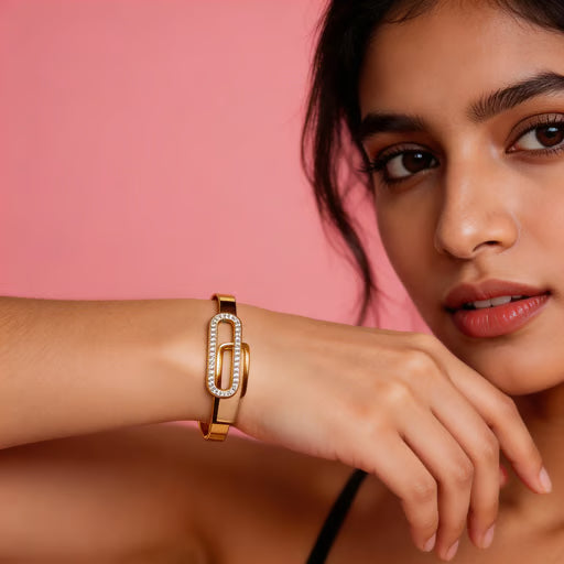 Crystal Link Gold Bracelet