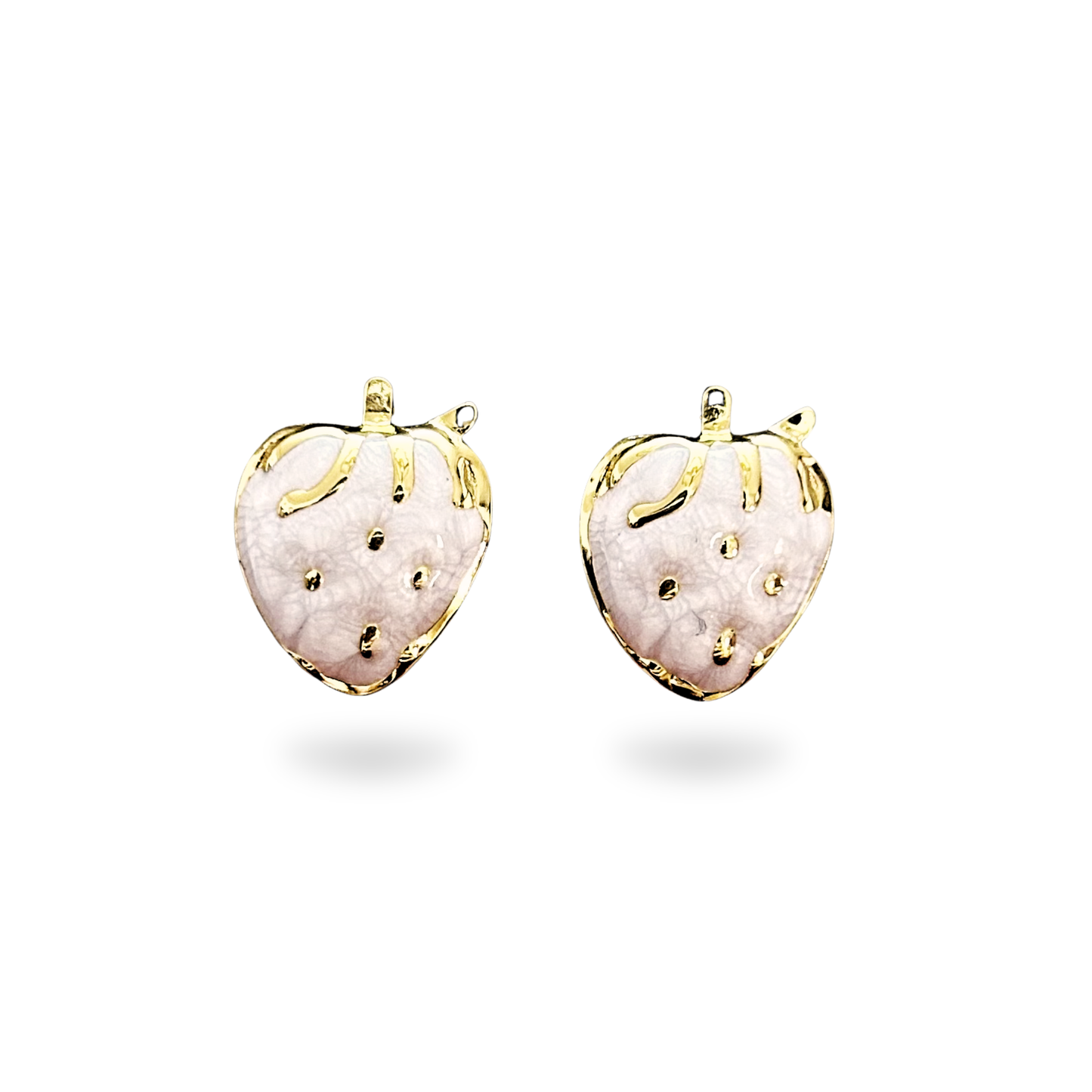Cute Strawberry Stud Earrings – Gold Plated Pastel Fruit Design
