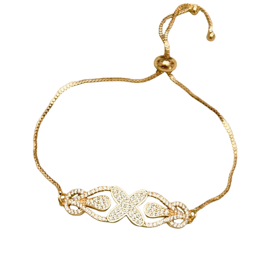 Delicate Butterfly Crystal Bracelet – Adjustable Gold Chain