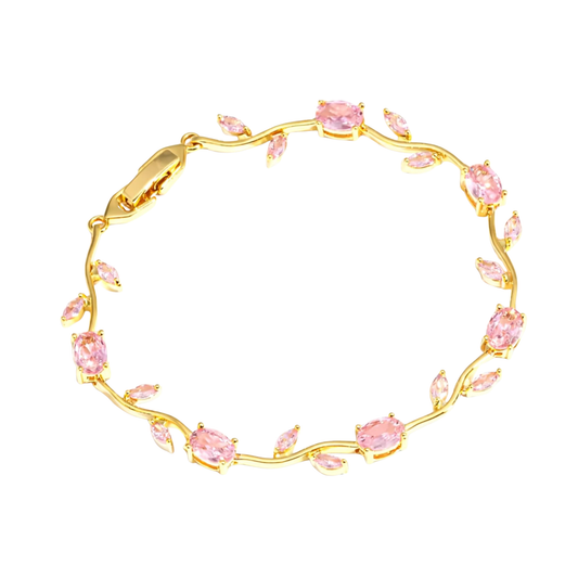 Pink Tulip Crystal Bracelet