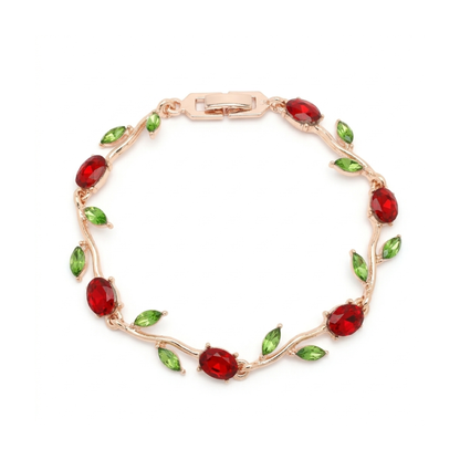 Red Tulip Crystal Bracelet