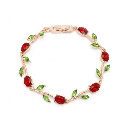 Red Tulip Crystal Bracelet
