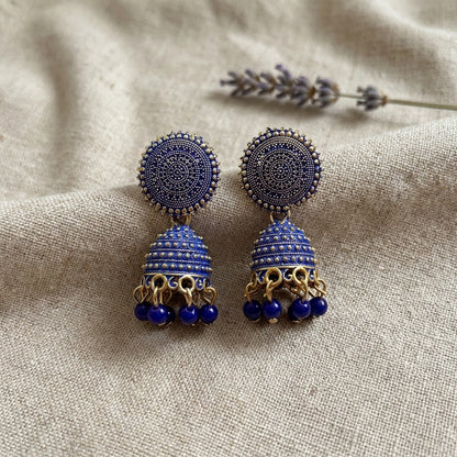 Blue Jhumka Earrings