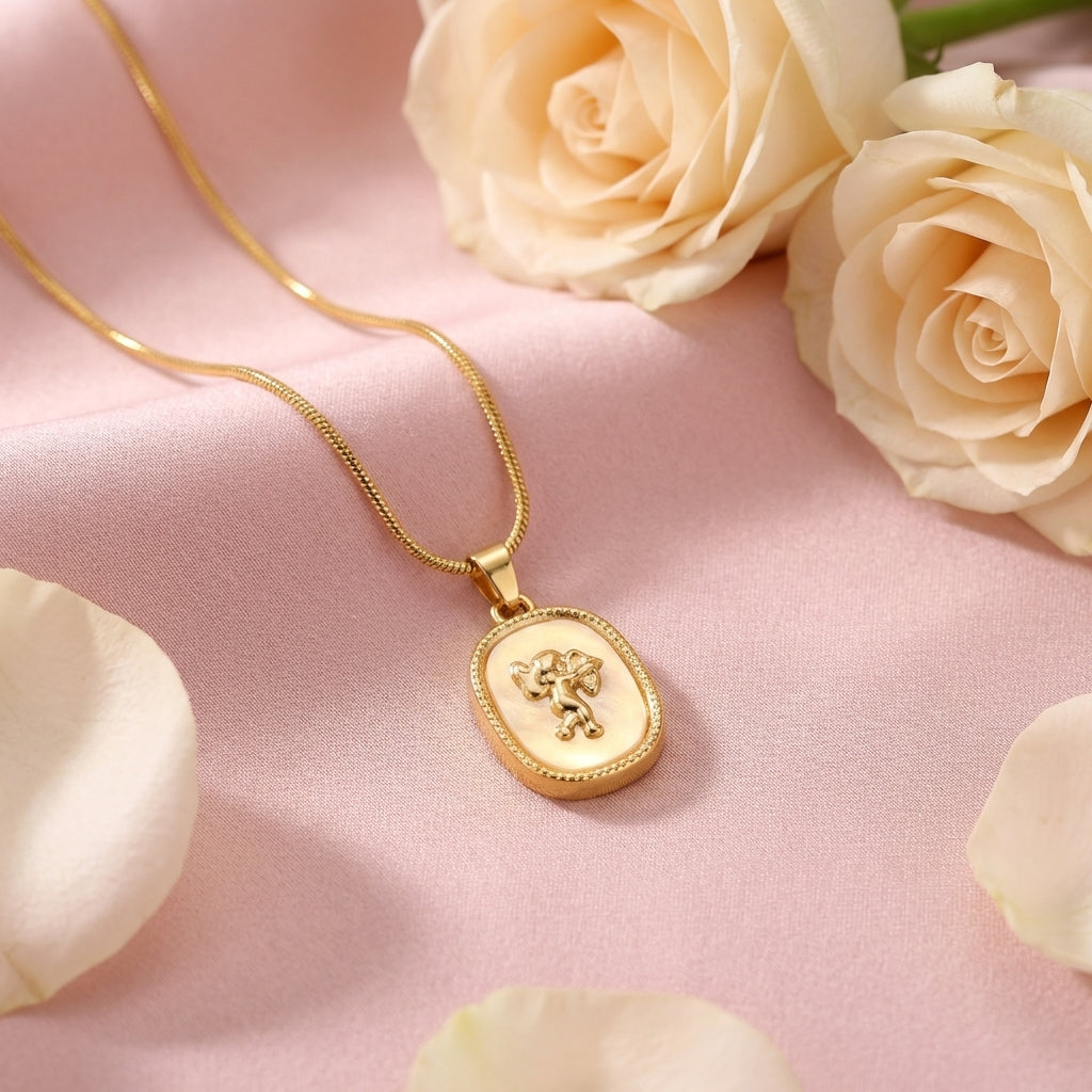Vintage Elephant Coin Pendant Necklace