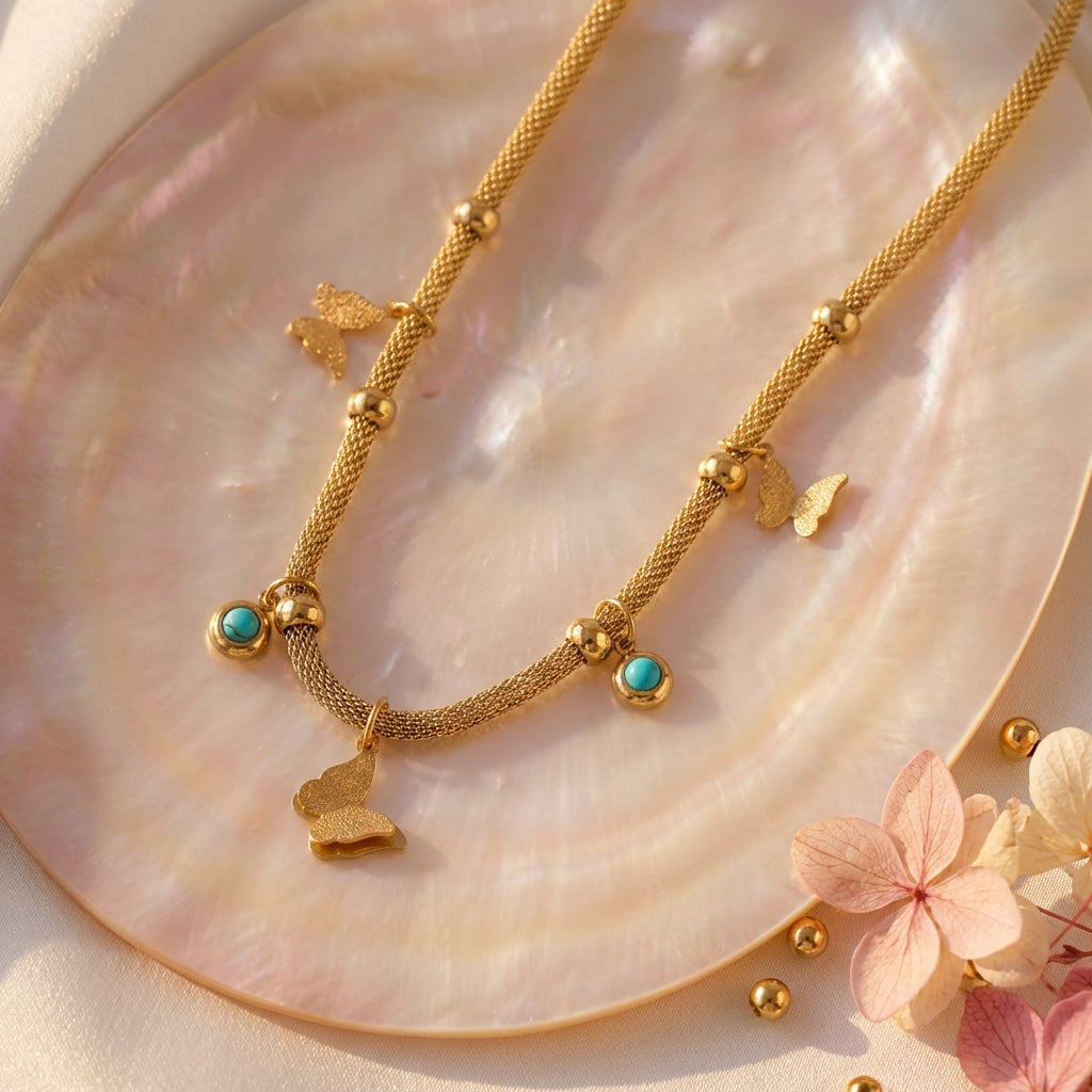 Butterfly Charm Gold Necklace