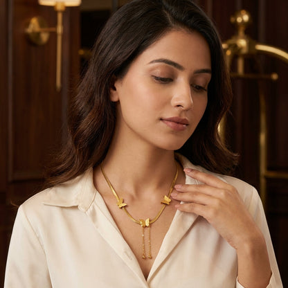 Butterfly Charm Gold Necklace