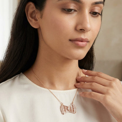 Crystal Bow Pendant Necklace