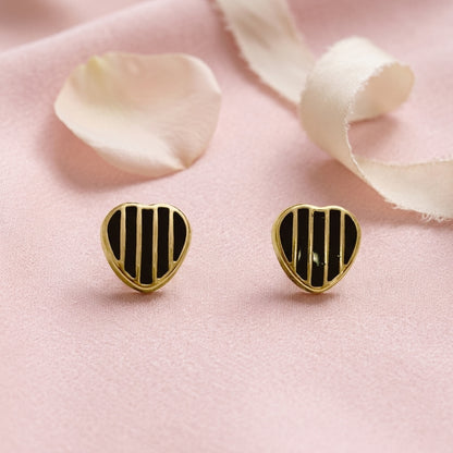 Black Heart Stud Earrings