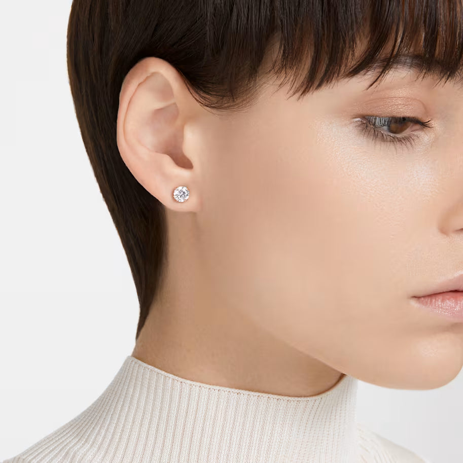 Radiant Gold Solitaire Stud Earrings