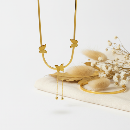 Butterfly Charm Gold Necklace