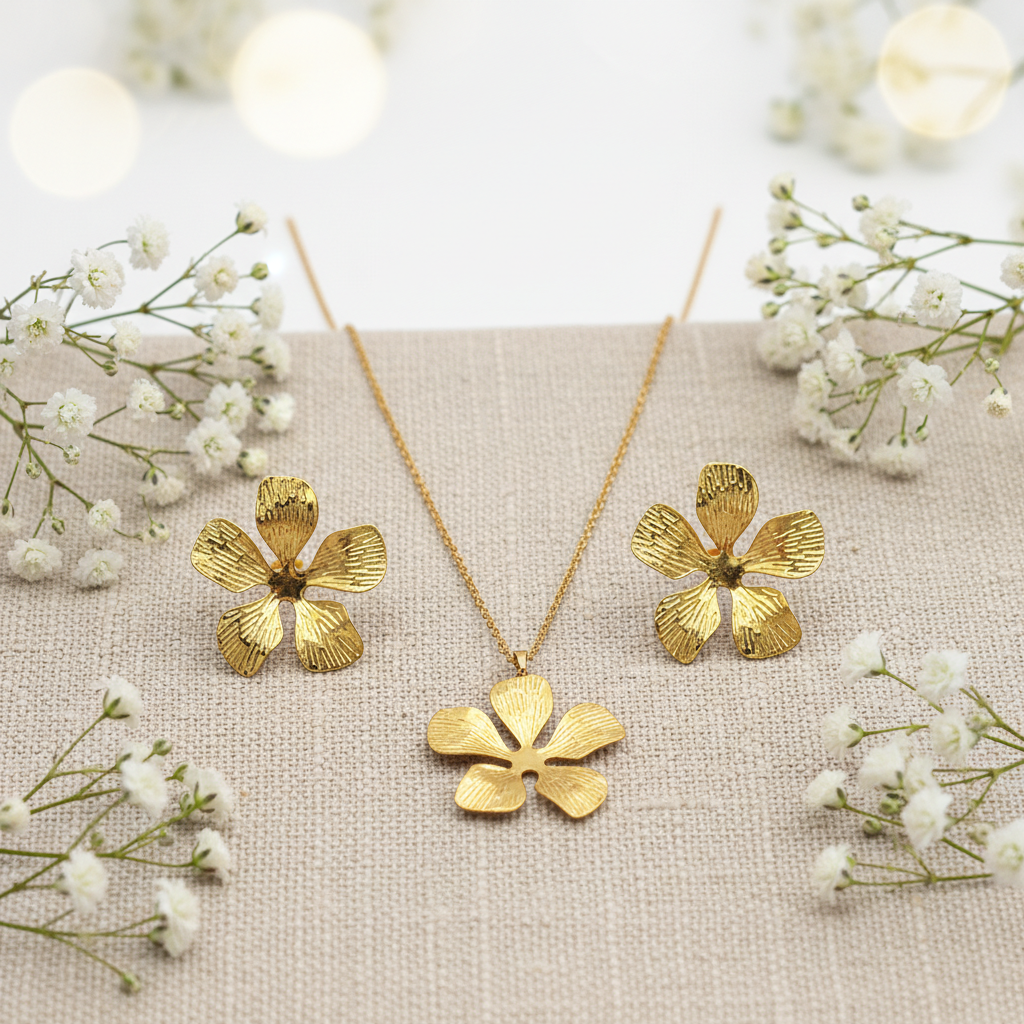 Golden Bloom Jewellery Set