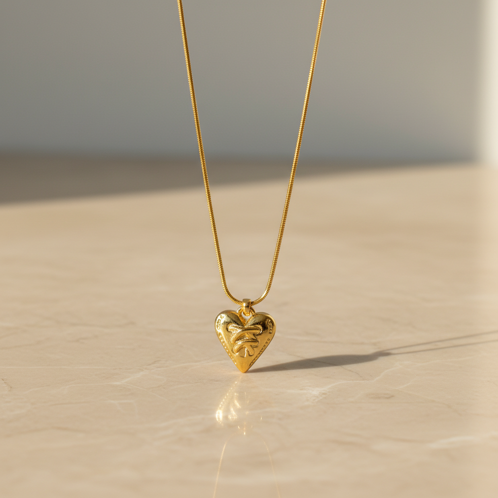Elegant Heart Gold Pendant