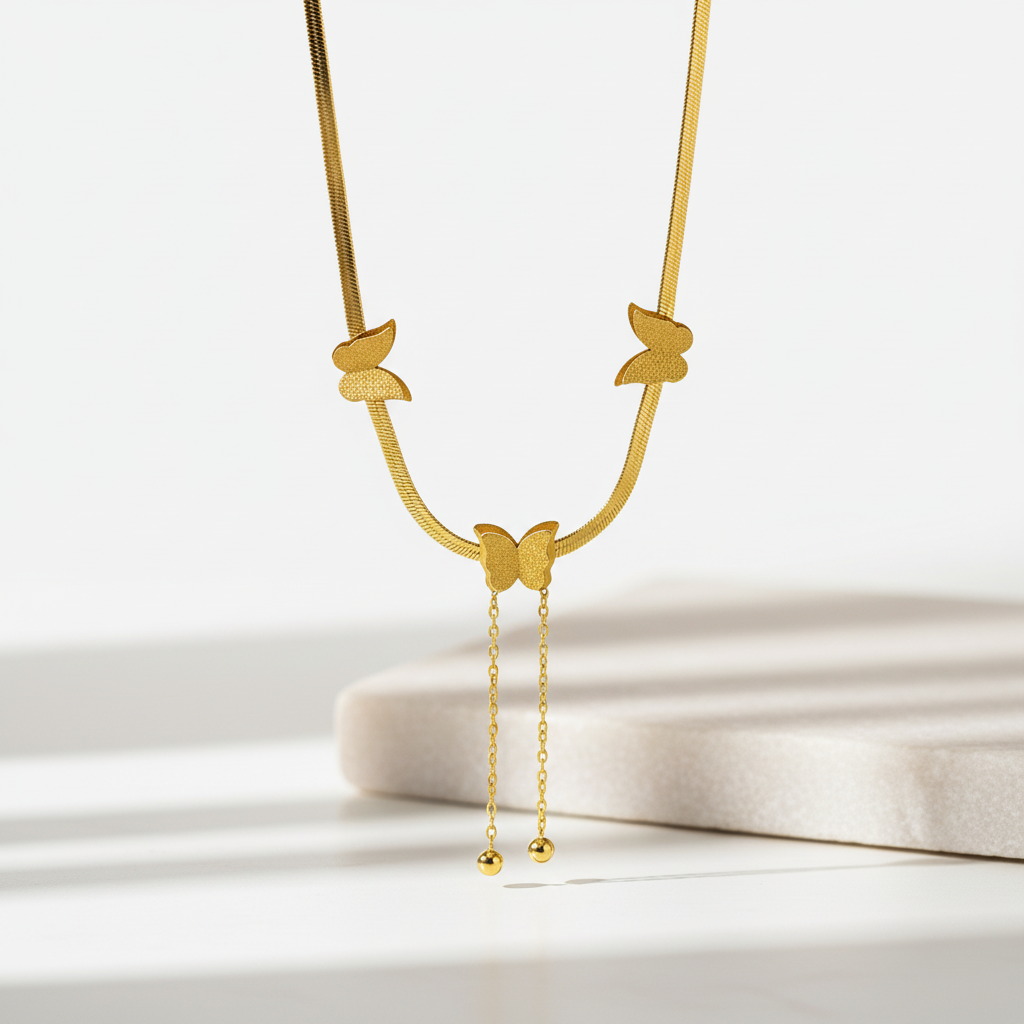 Butterfly Charm Gold Necklace
