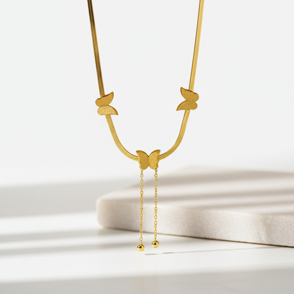 Butterfly Charm Gold Necklace