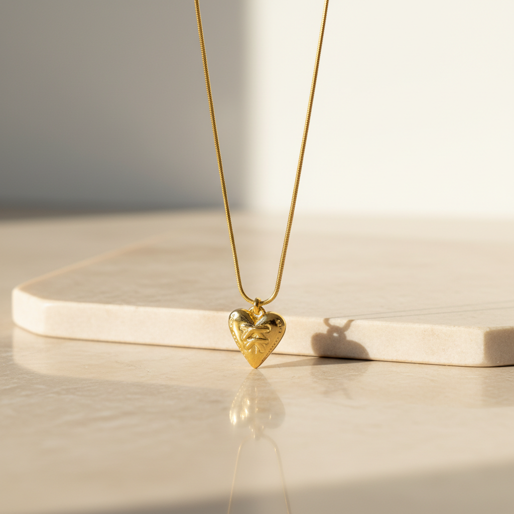 Elegant Heart Gold Pendant